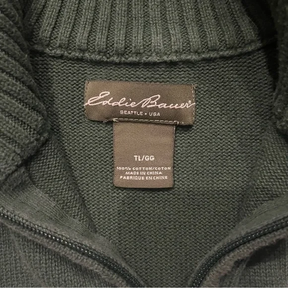 Eddie Bauer Forest Green and Navy Zip-Up Sweater - Picture 2 of 3